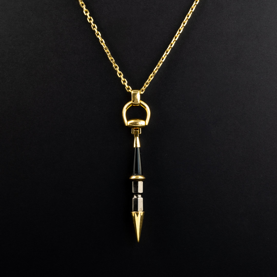 collana in oro 18kt, acciaio e onice firmata Gucci - immagine 2