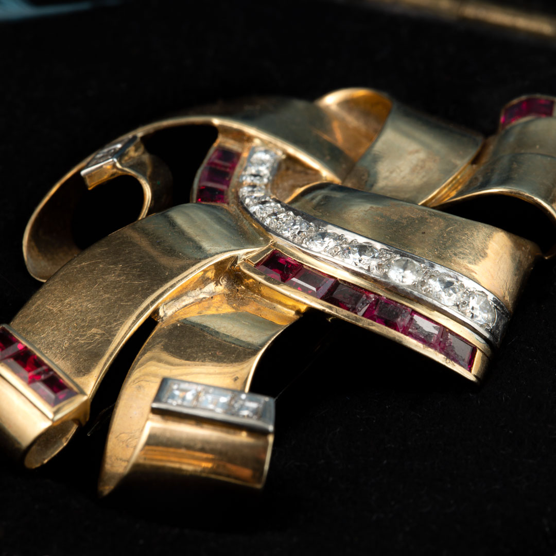 Set in oro 18kt, diamanti e rubini - immagine 4