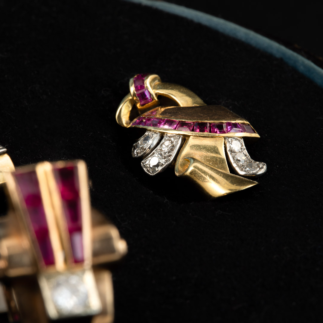 Set in oro 18kt, diamanti e rubini - immagine 5