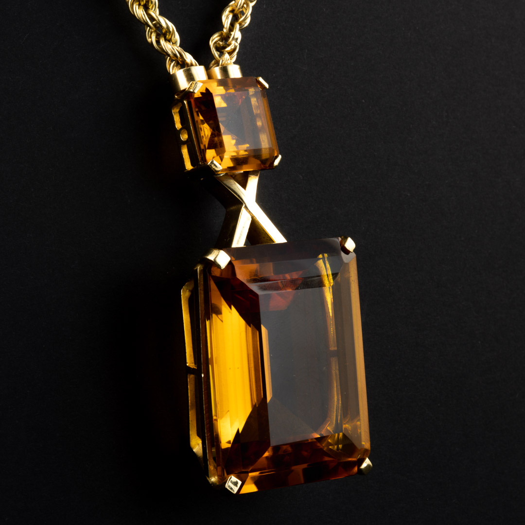 Collana in oro 18kt e quarzi citrini