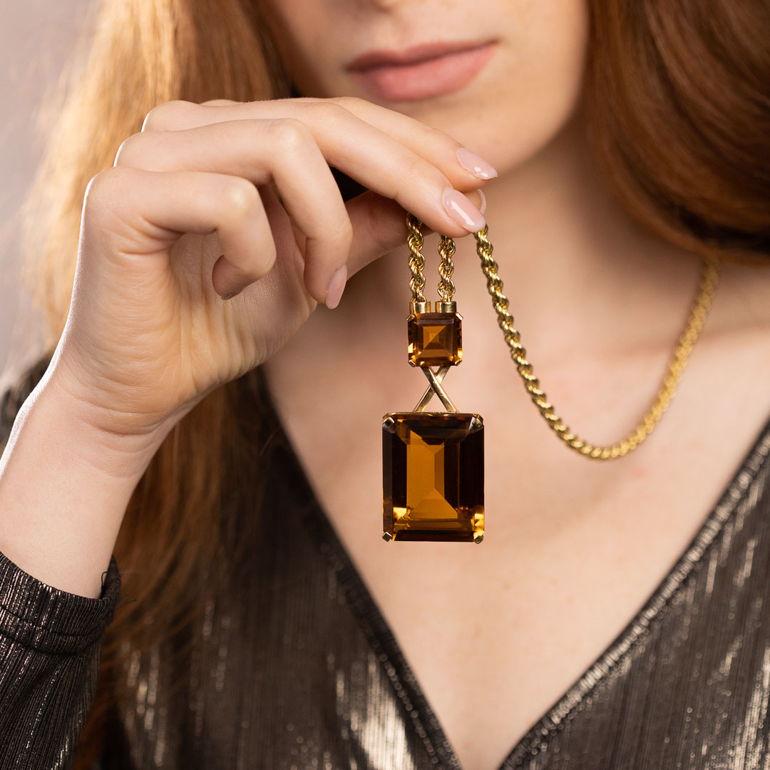 Collana in oro 18kt e quarzi citrini - immagine 3