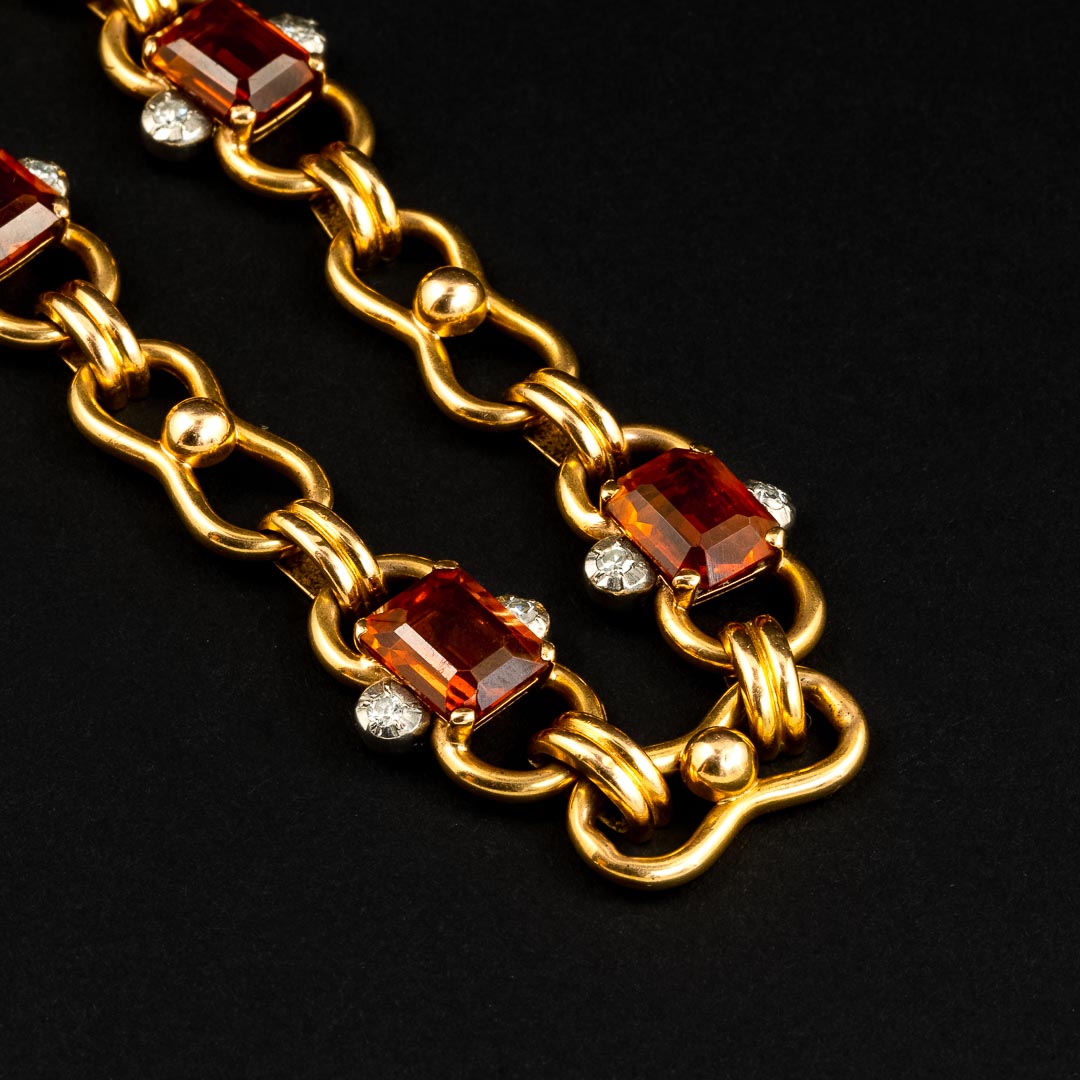 Bracciale in oro 18kt, diamanti e quarzi citrini - immagine 2