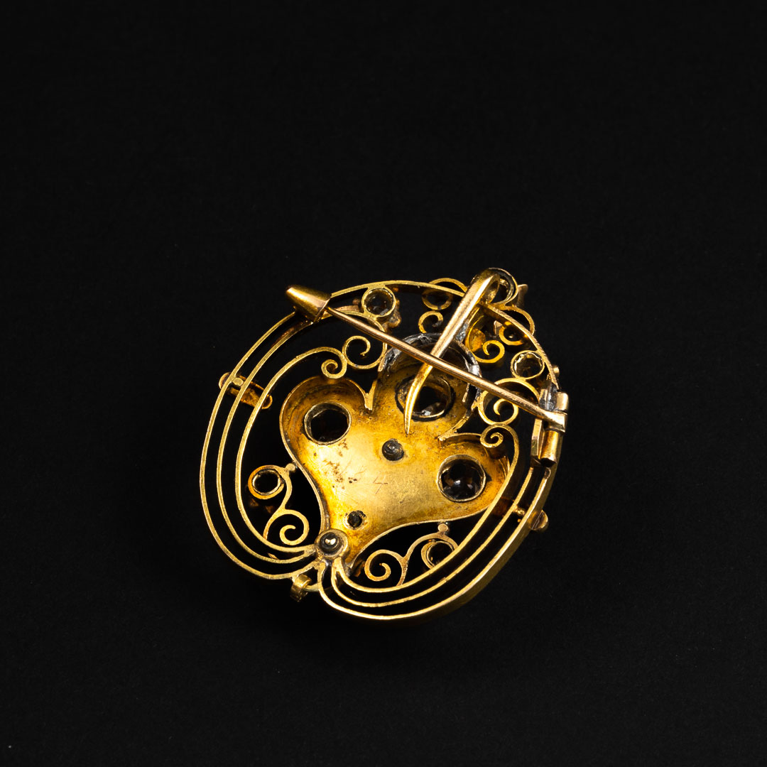 Spilla in oro 18kt, smalto e diamanti - immagine 2