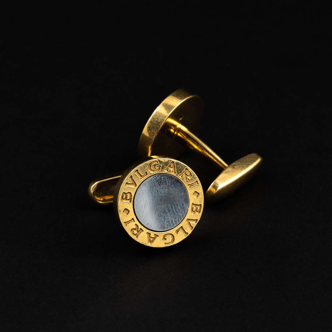 Gemelli in oro 18kt e acciaio firmati Bvlgari - immagine 2